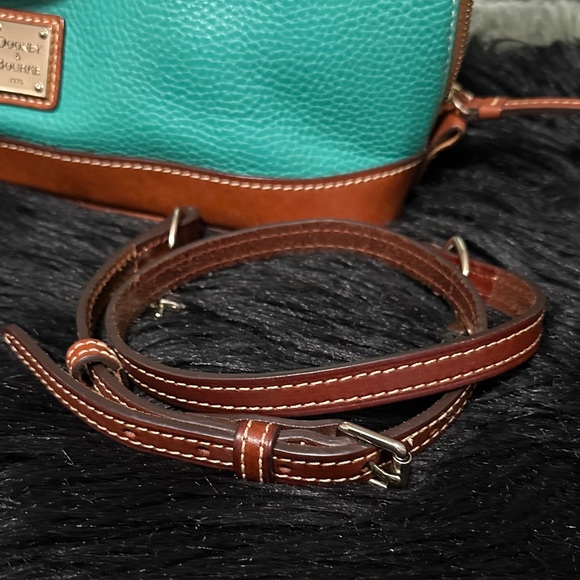 Dooney & Bourke Turquoise and Brown Satchel Shoulder Purse - Picture 3 of 12
